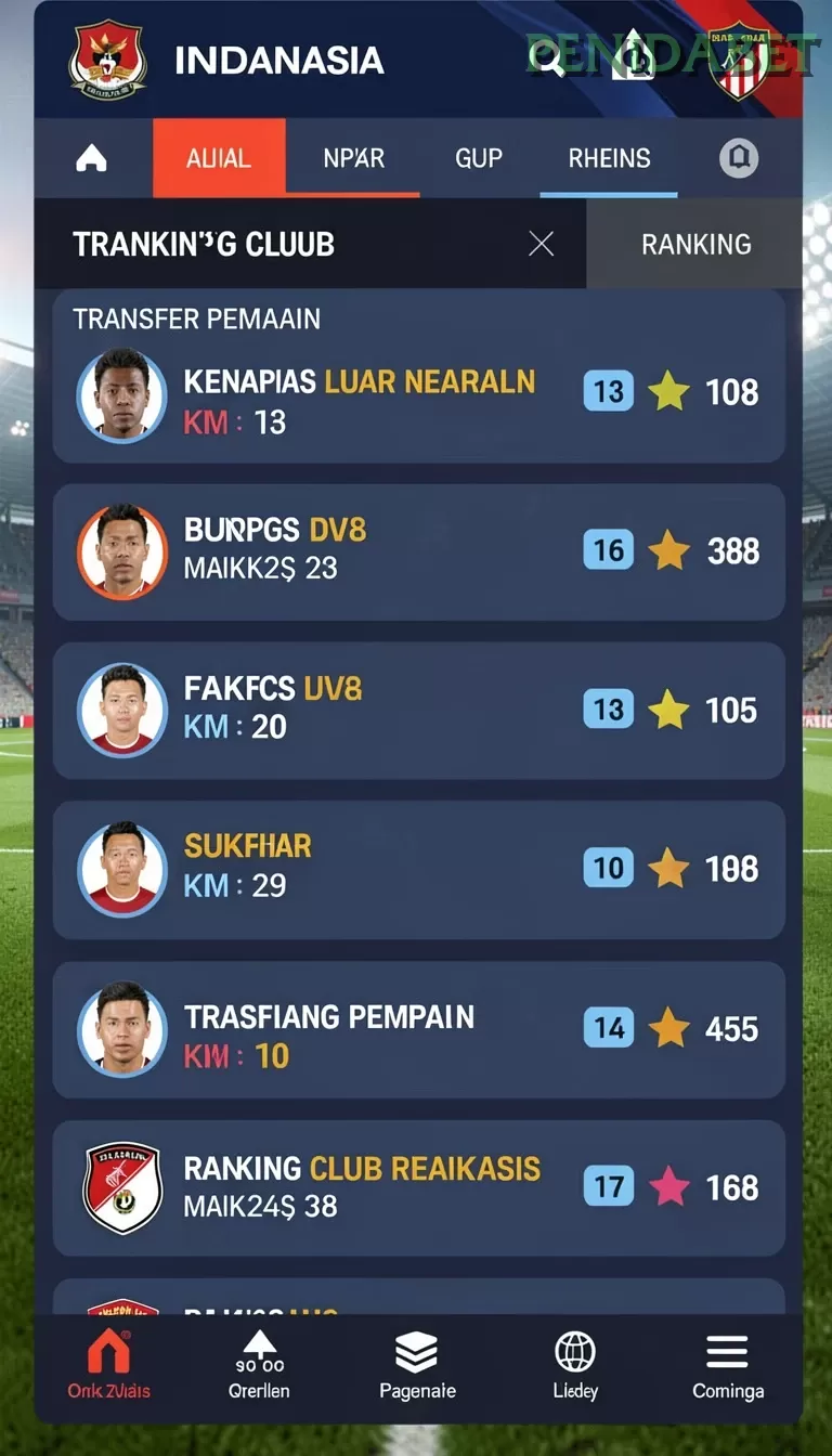 Cuplikan layar SUPERVIP — menu navigasi